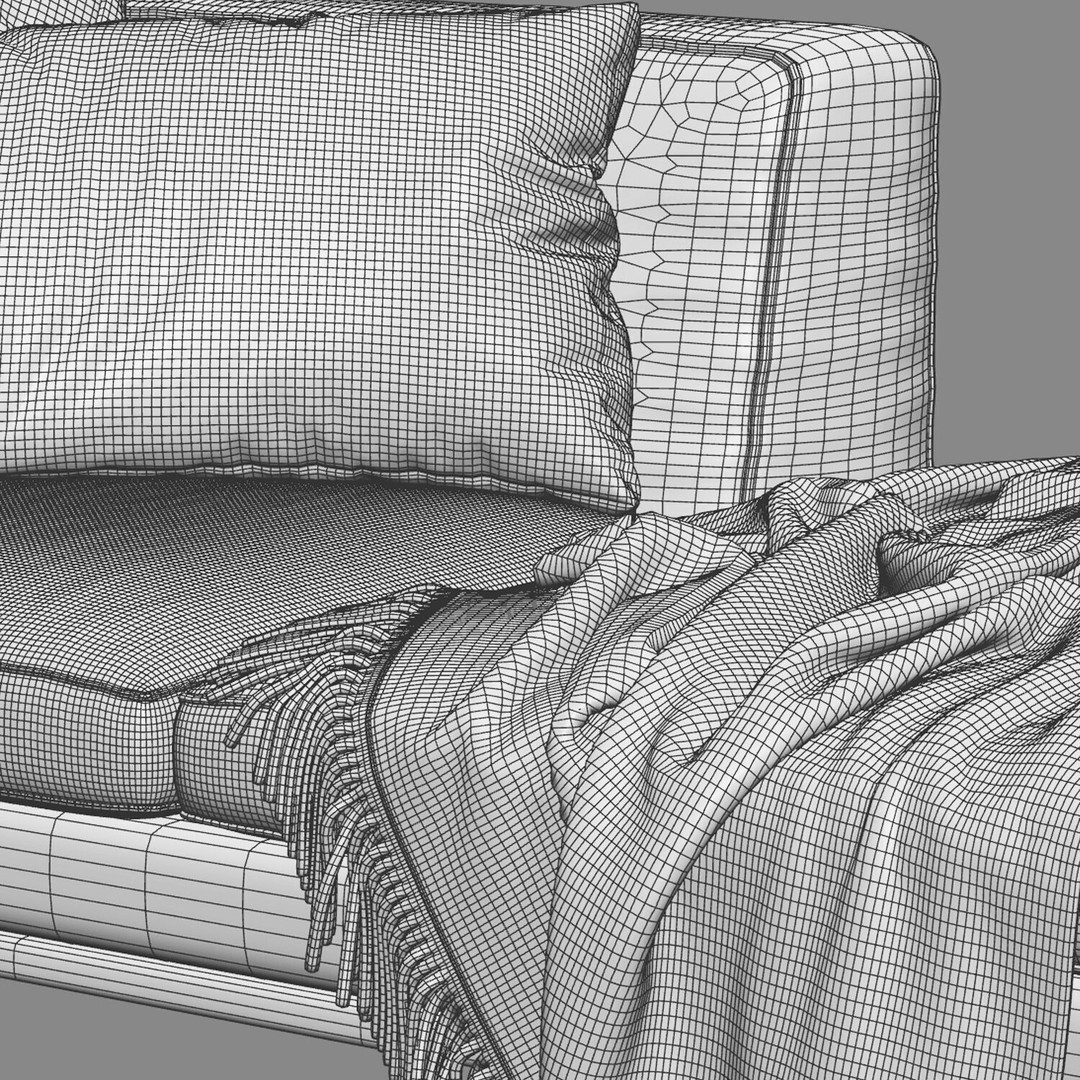 Sofa and Armchair Collection 3D Model – Modern Furniture Set, FBX, OBJ - View 6