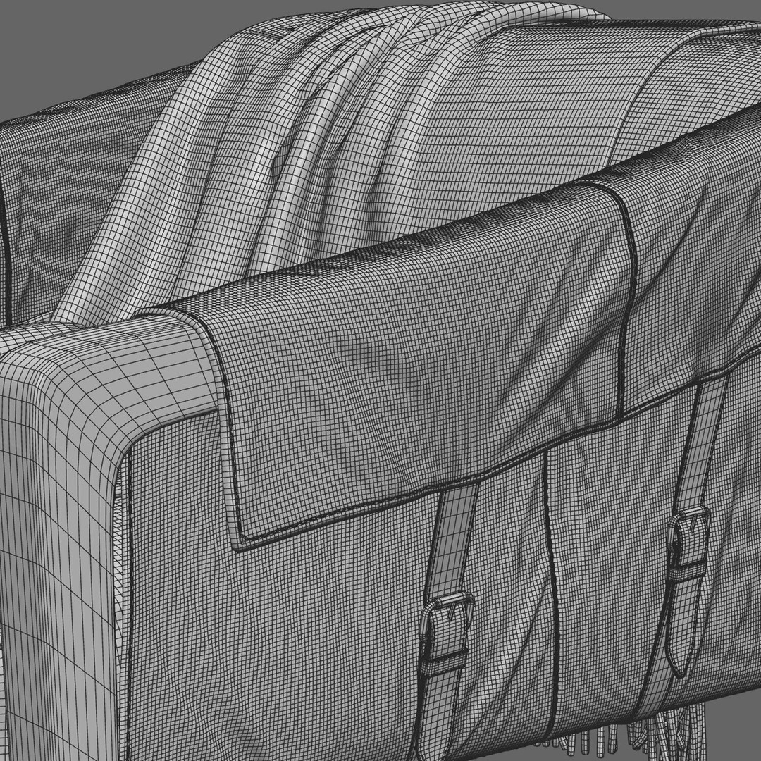 Sofa and Armchair Collection 3D Model – Modern Furniture Set, FBX, OBJ - View 9