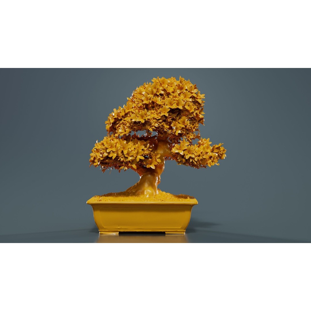 Satsuki Azalea 3D Model – Low Poly Bonsai Tree with PBR Textures - View 14