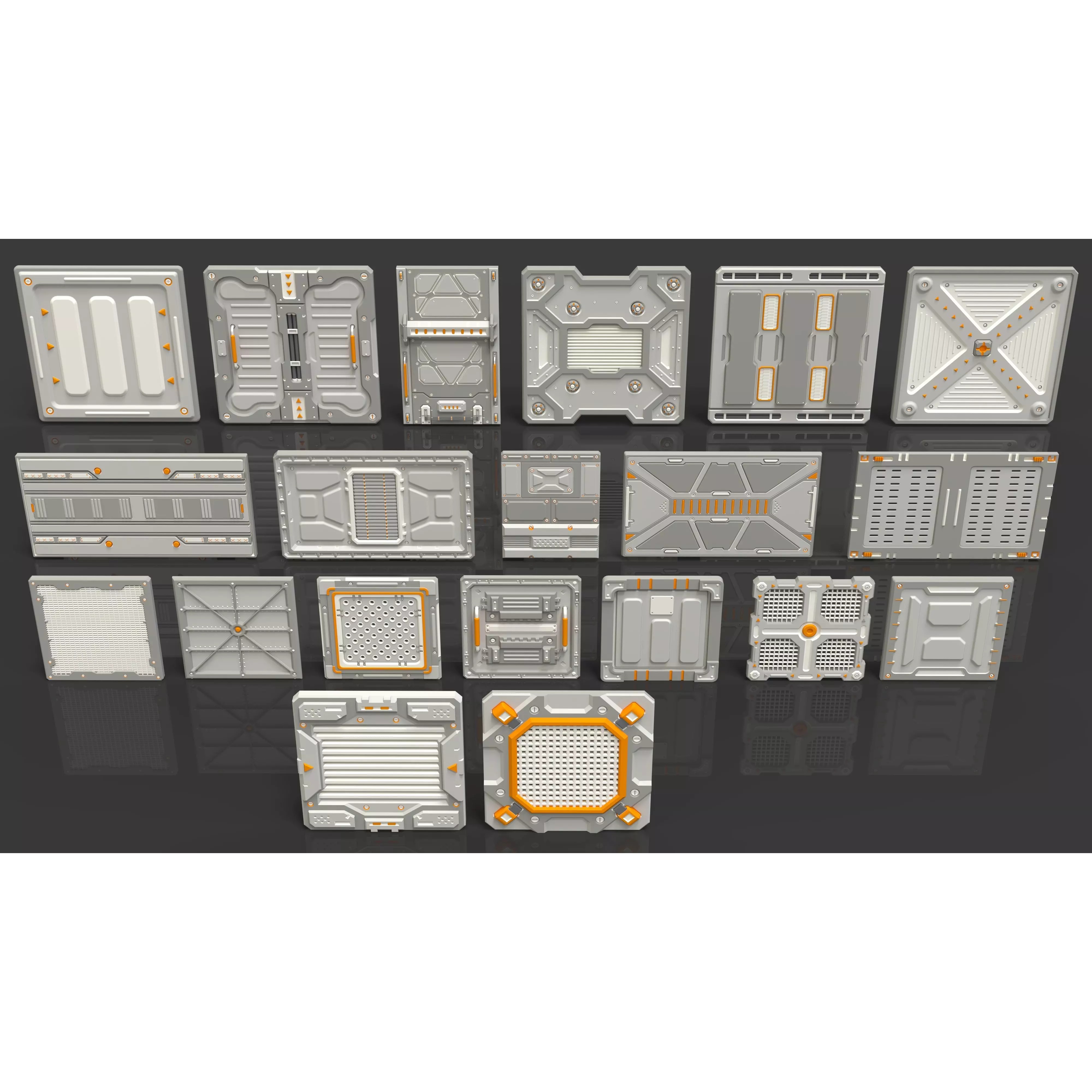 Sci-Fi Panels Collection 3 - Low-Poly Game-Ready 3D Model - View 2