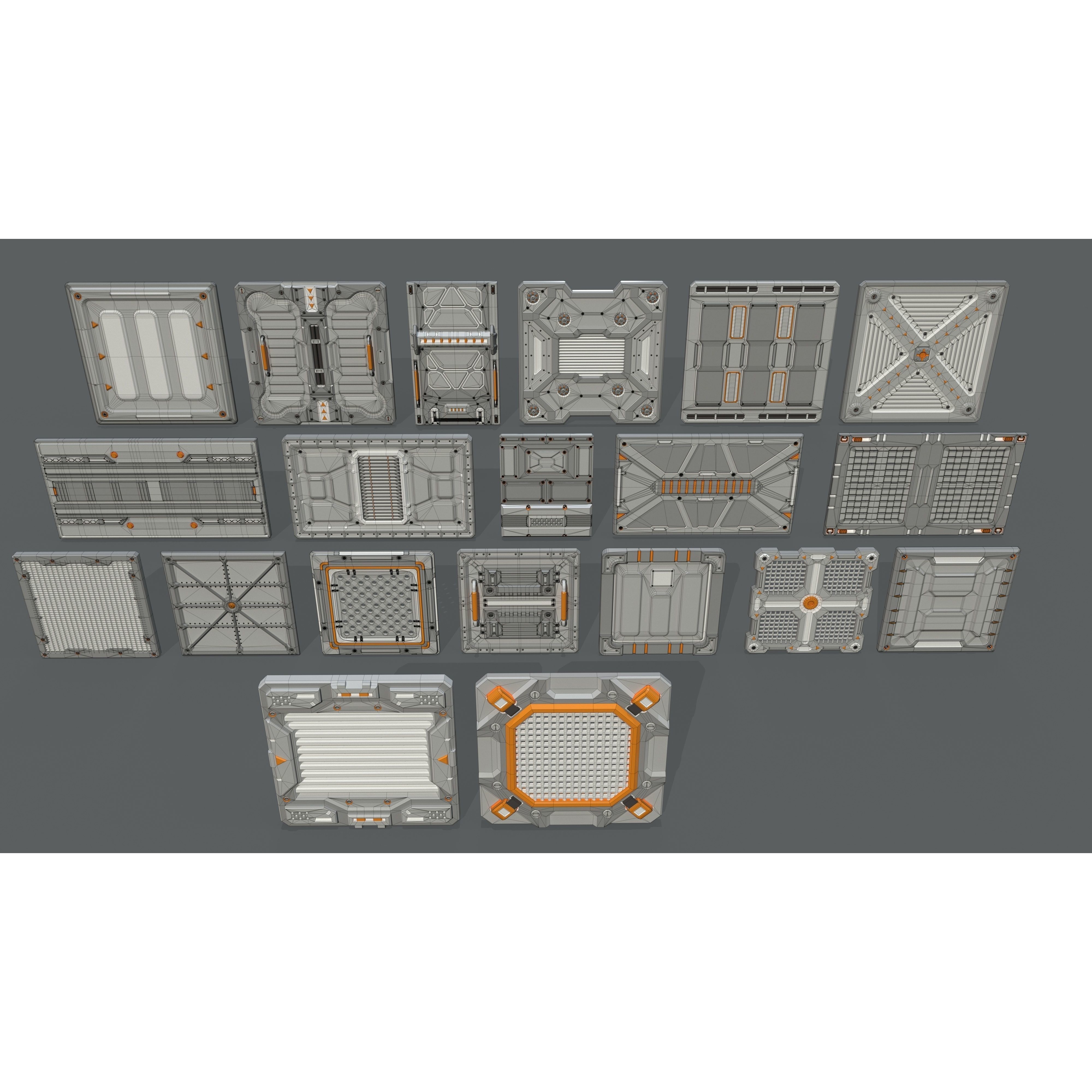 Sci-Fi Panels Collection 3 - Low-Poly Game-Ready 3D Model - View 3