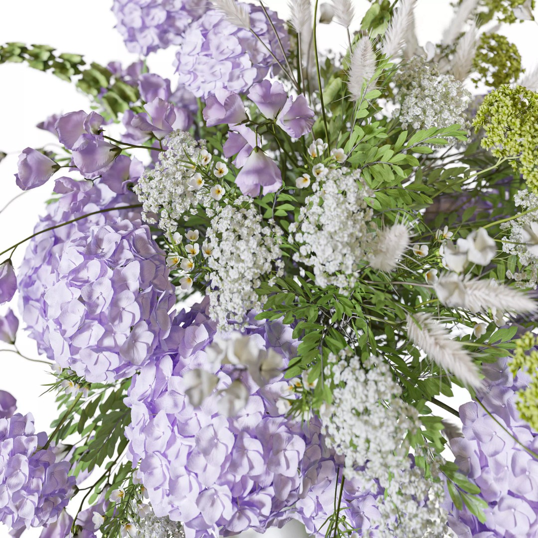Lavender Mist Flower Set 133 3D Model – Garden Elegance, FBX, OBJ - View 5