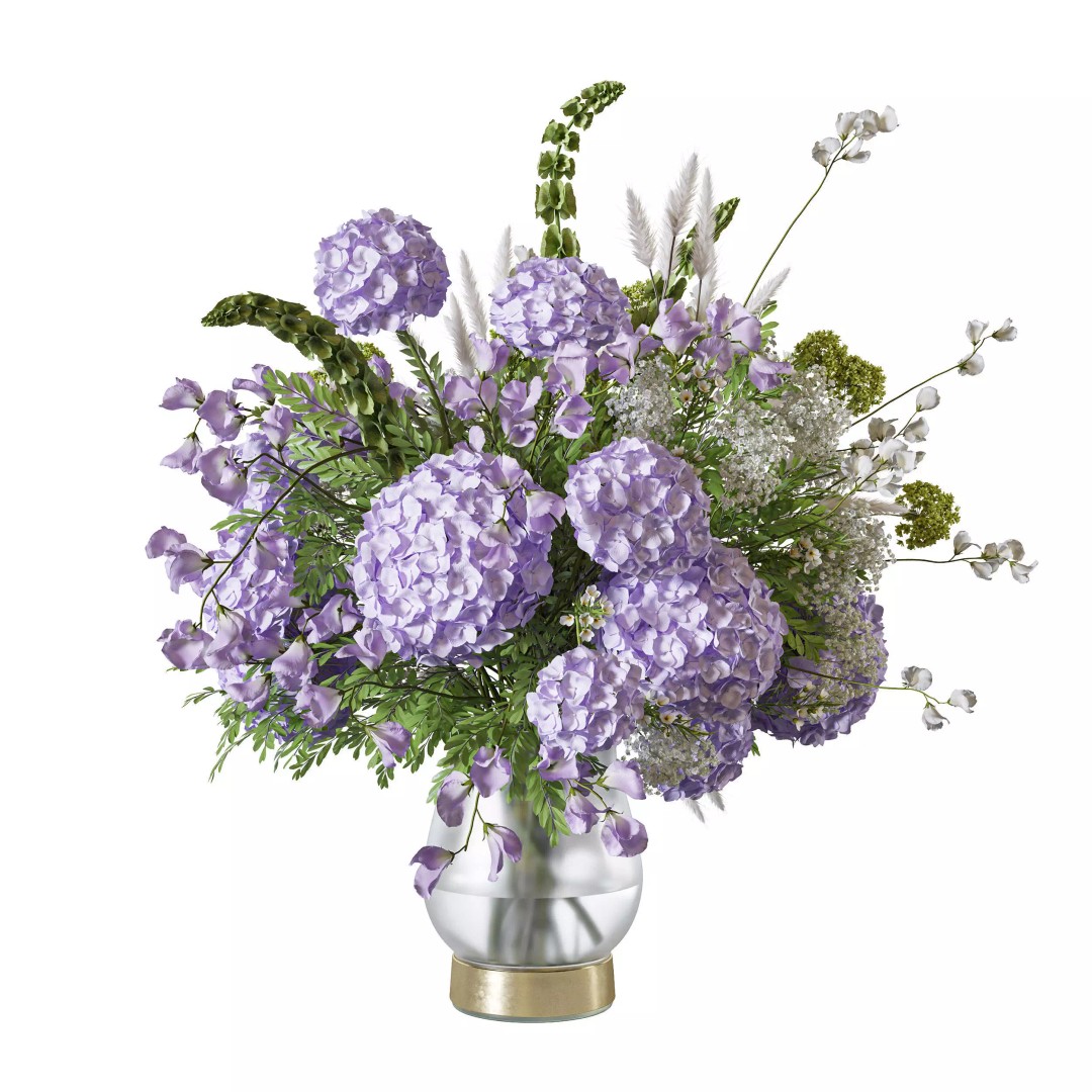 Lavender Mist Flower Set 133 3D Model – Garden Elegance, FBX, OBJ - View 6