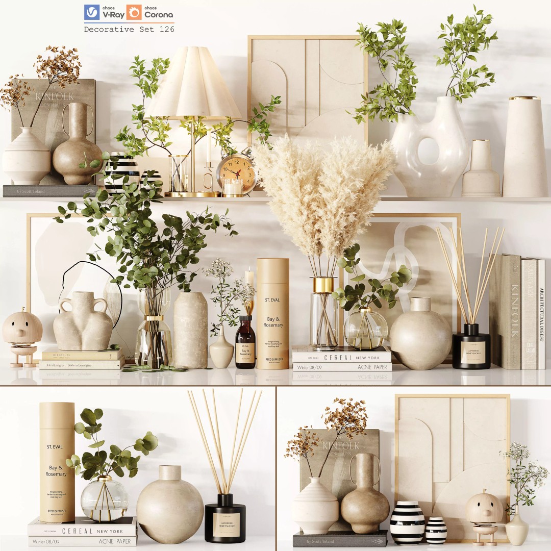 Decorative Set 126 3D Model – High-Quality Architectural Decoration, FBX, OBJ - View 2