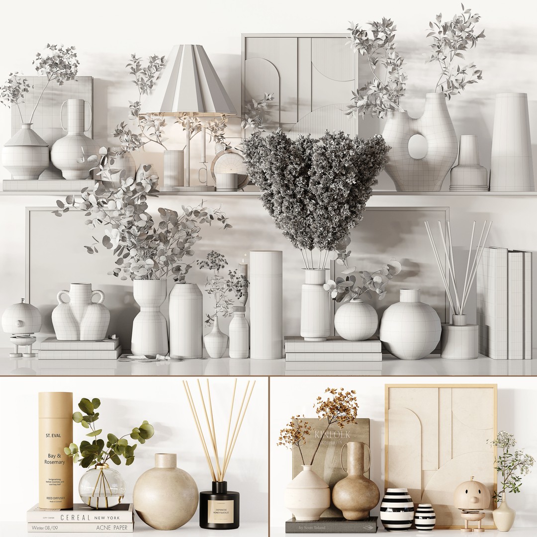 Decorative Set 126 3D Model – High-Quality Architectural Decoration, FBX, OBJ - View 8