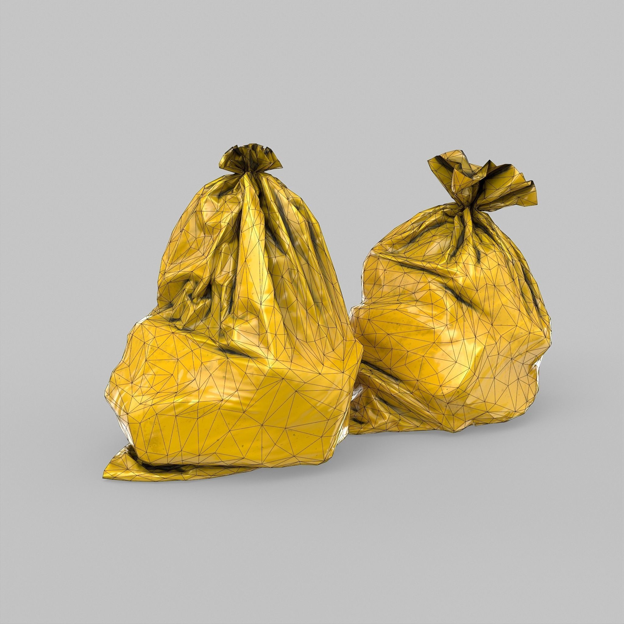 Biohazard Waste Bags - Low-Poly Game-Ready 3D Model - View 11