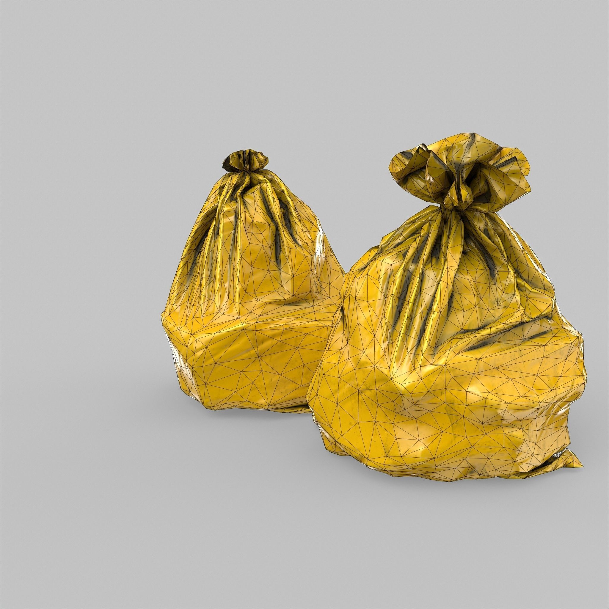 Biohazard Waste Bags - Low-Poly Game-Ready 3D Model - View 12