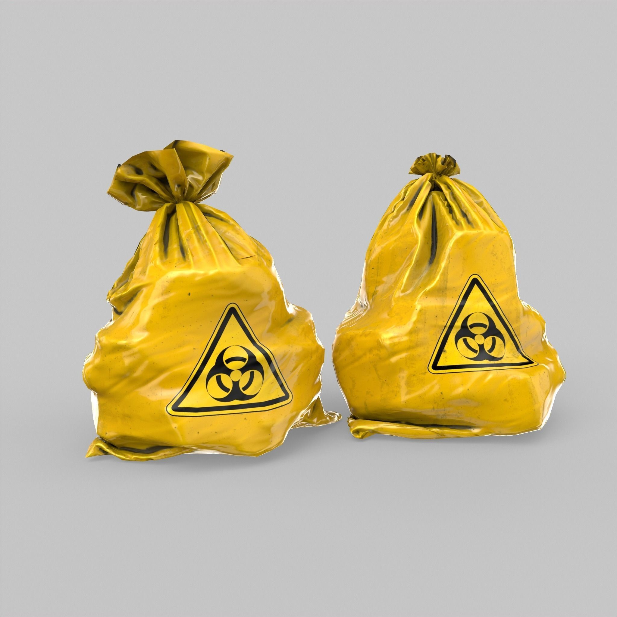 Biohazard Waste Bags - Low-Poly Game-Ready 3D Model - View 3
