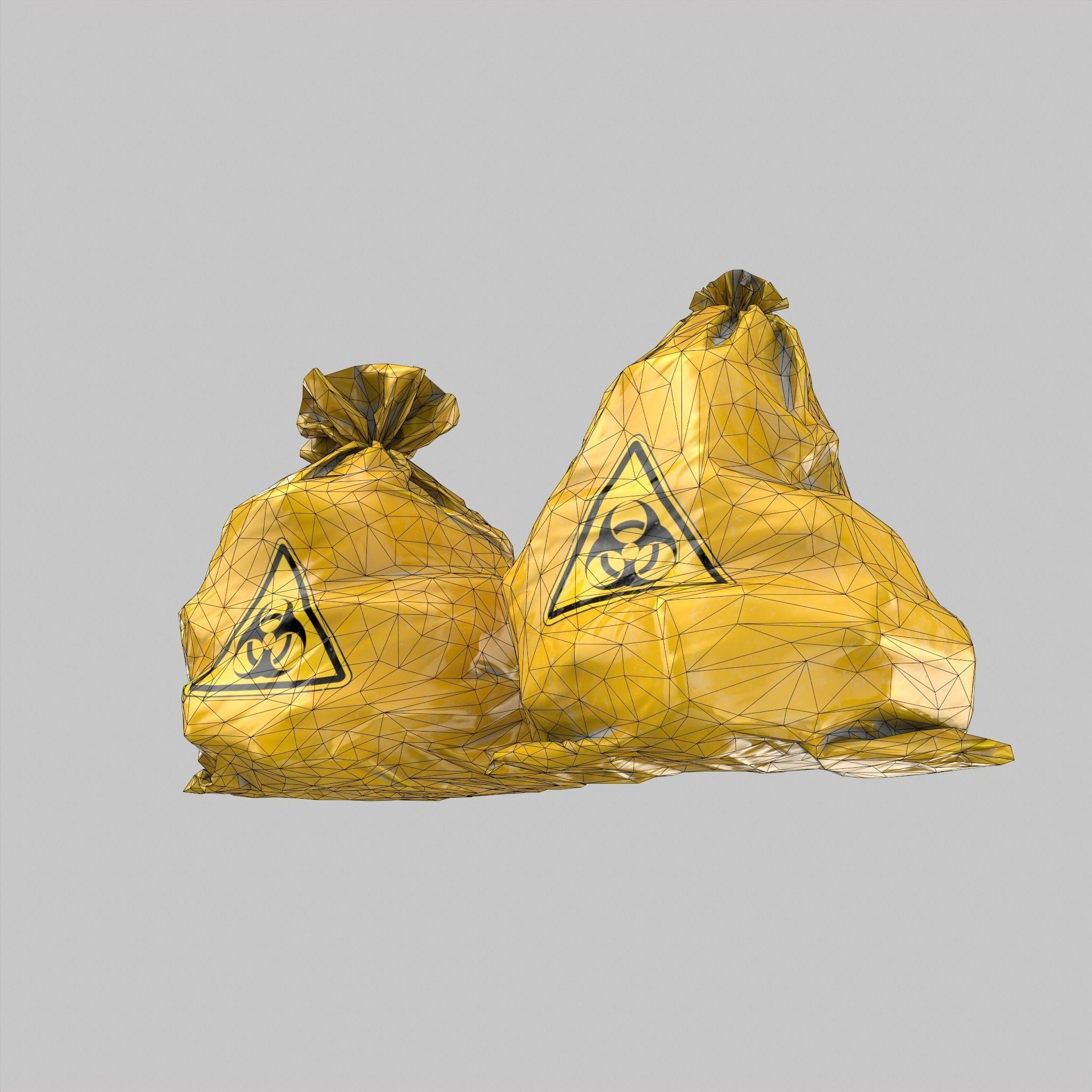 Biohazard Waste Bags - Low-Poly Game-Ready 3D Model - View 6