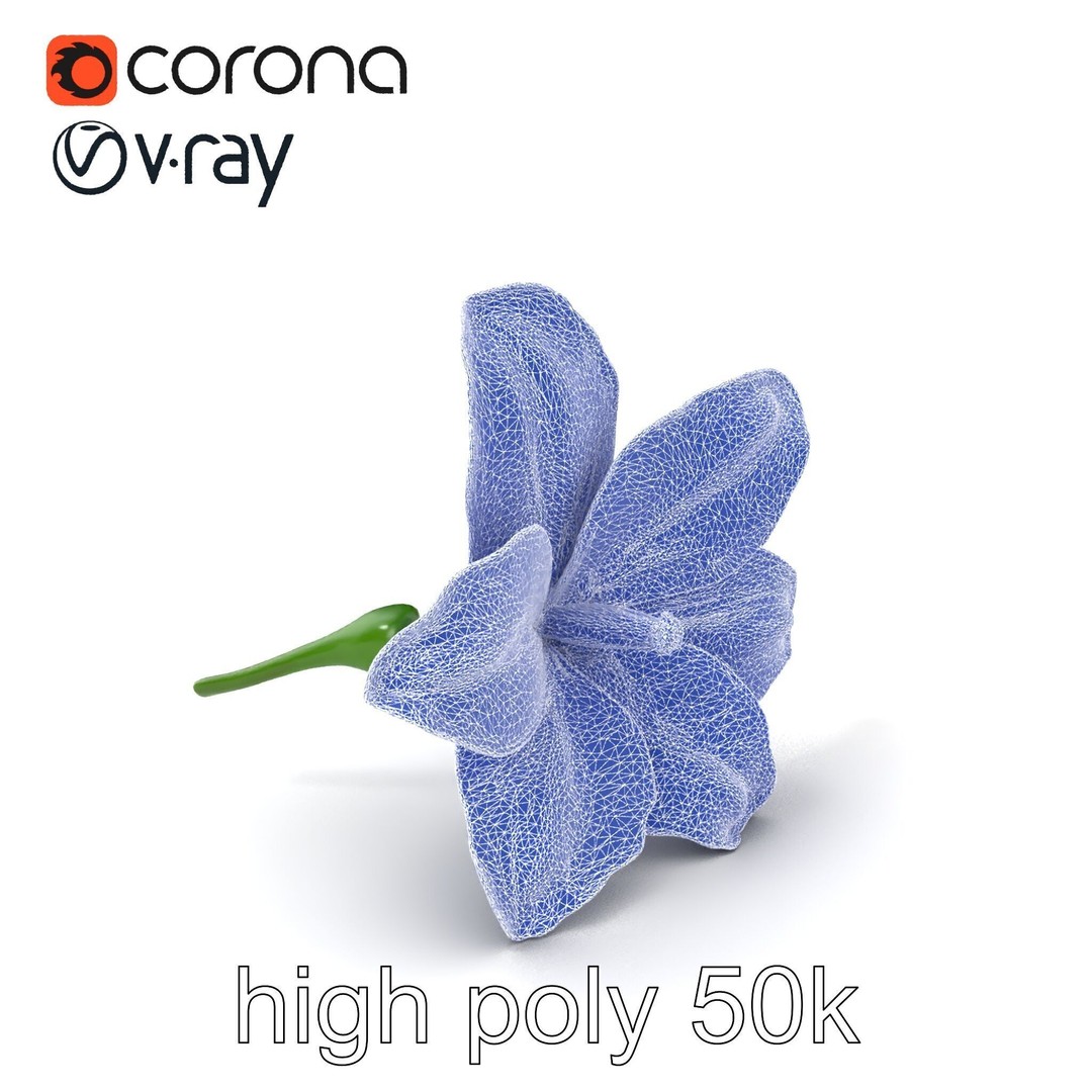 Freesia White Flower 3D Model – Realistic Low Poly Asset, FBX - View 11