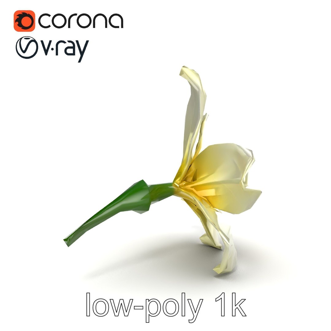 Freesia White Flower 3D Model – Realistic Low Poly Asset, FBX - View 19