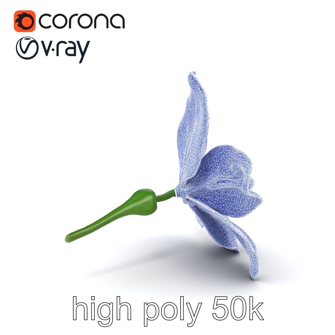 Freesia White Flower 3D Model – Realistic Low Poly Asset, FBX - View 20
