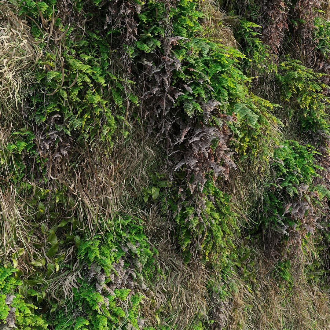Green Wall 3D Model – Vertical Garden Asset with Textures - View 5