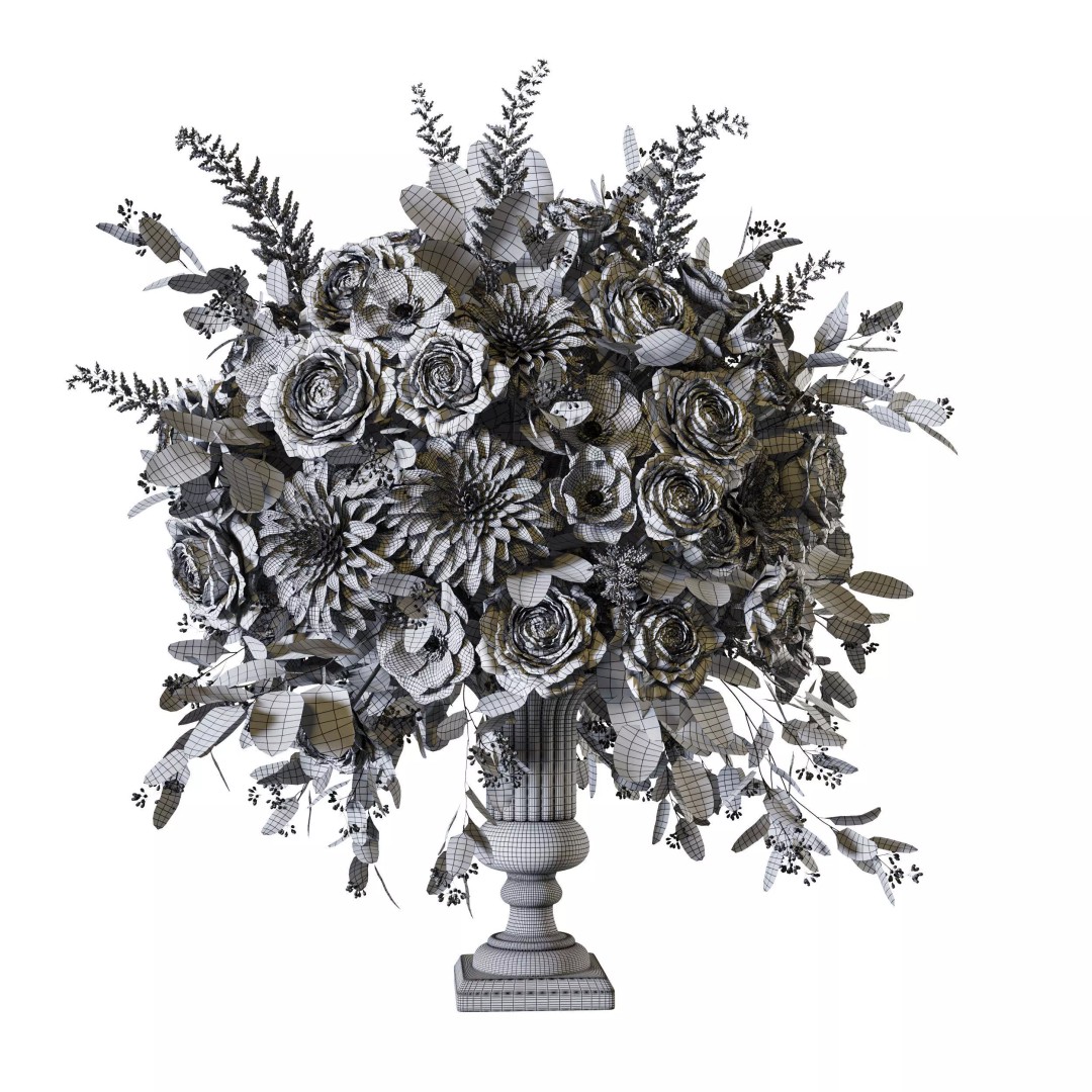 Flower Bouquet 3D Model – High Poly PBR Asset, FBX, OBJ