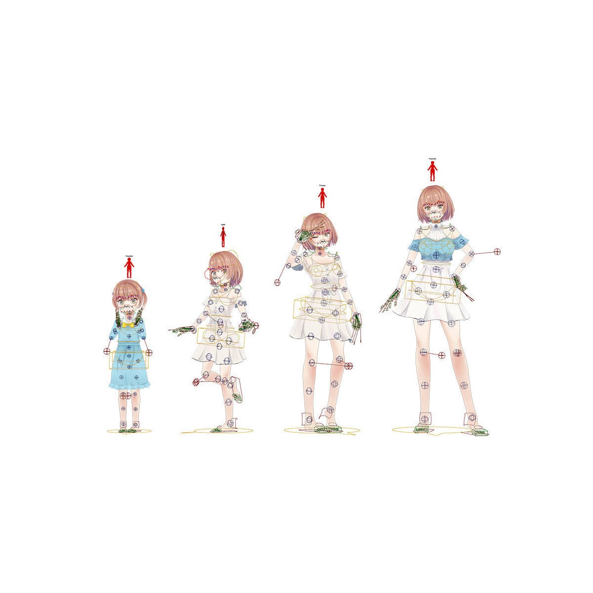 Anime Female Base Mesh Age Kit - Low-Poly Game-Ready 3D Model - View 9