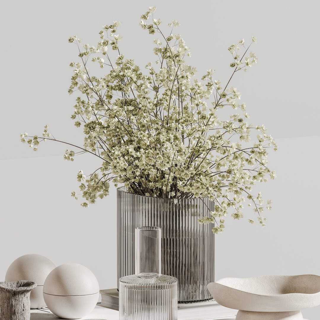 Decorative Set 3D Model – Contemporary Interior Decor, PBR Textures - View 6