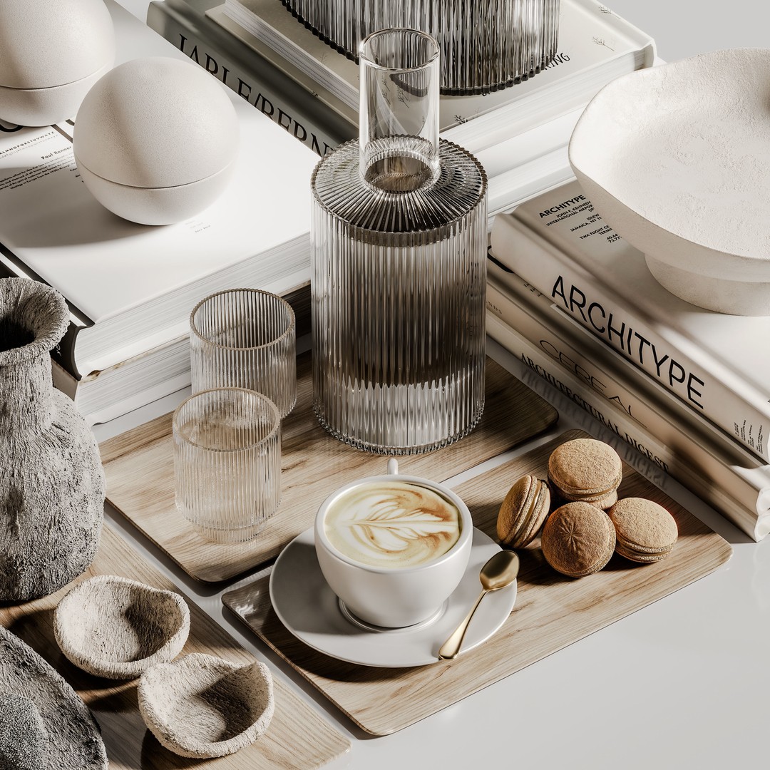 Decorative Set 3D Model – Contemporary Interior Decor, PBR Textures - View 7