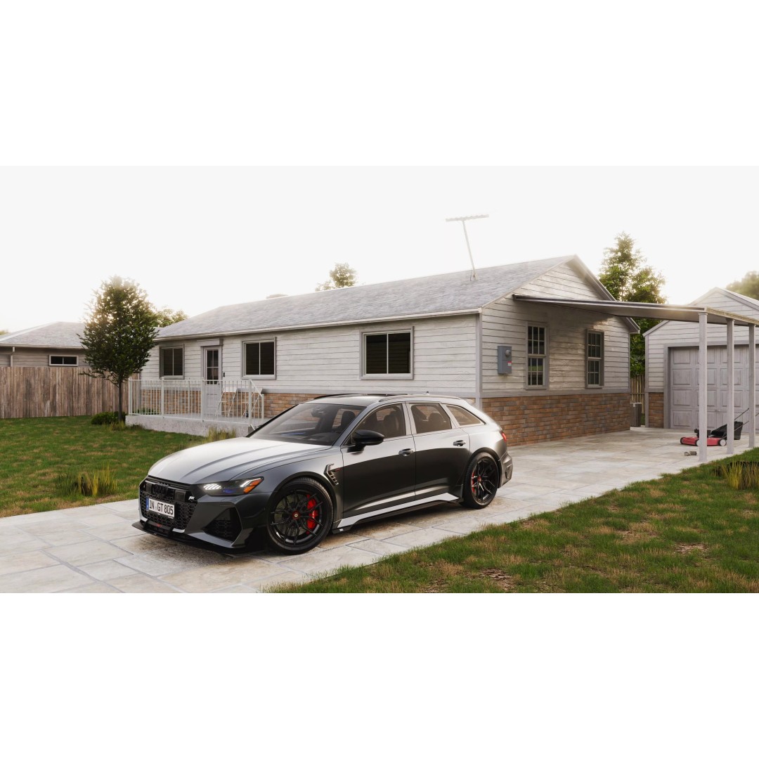 Modern House 3D Model – Classic Exterior Scene with PBR Textures - View 11