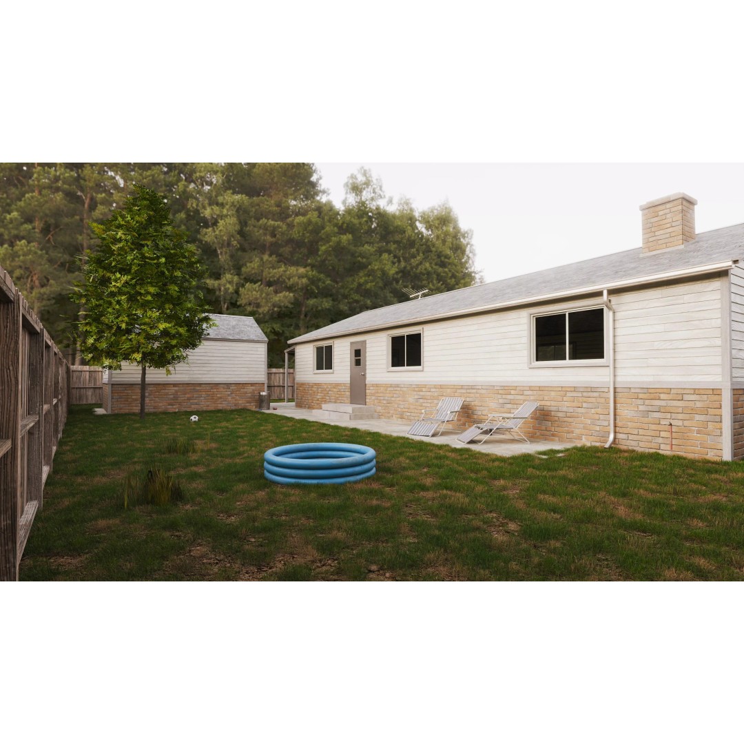 Modern House 3D Model – Classic Exterior Scene with PBR Textures - View 8