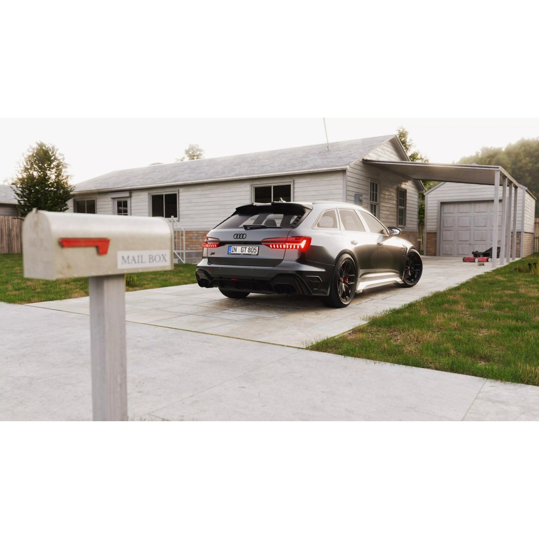 Modern House 3D Model – Classic Exterior Scene with PBR Textures - View 9