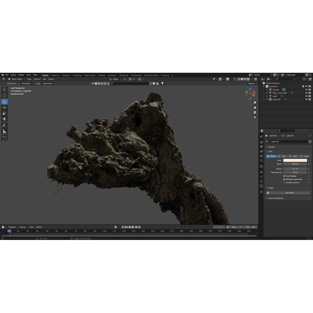 Old Willow 3D Model – Photogrammetry Tree Asset, FBX & Blender