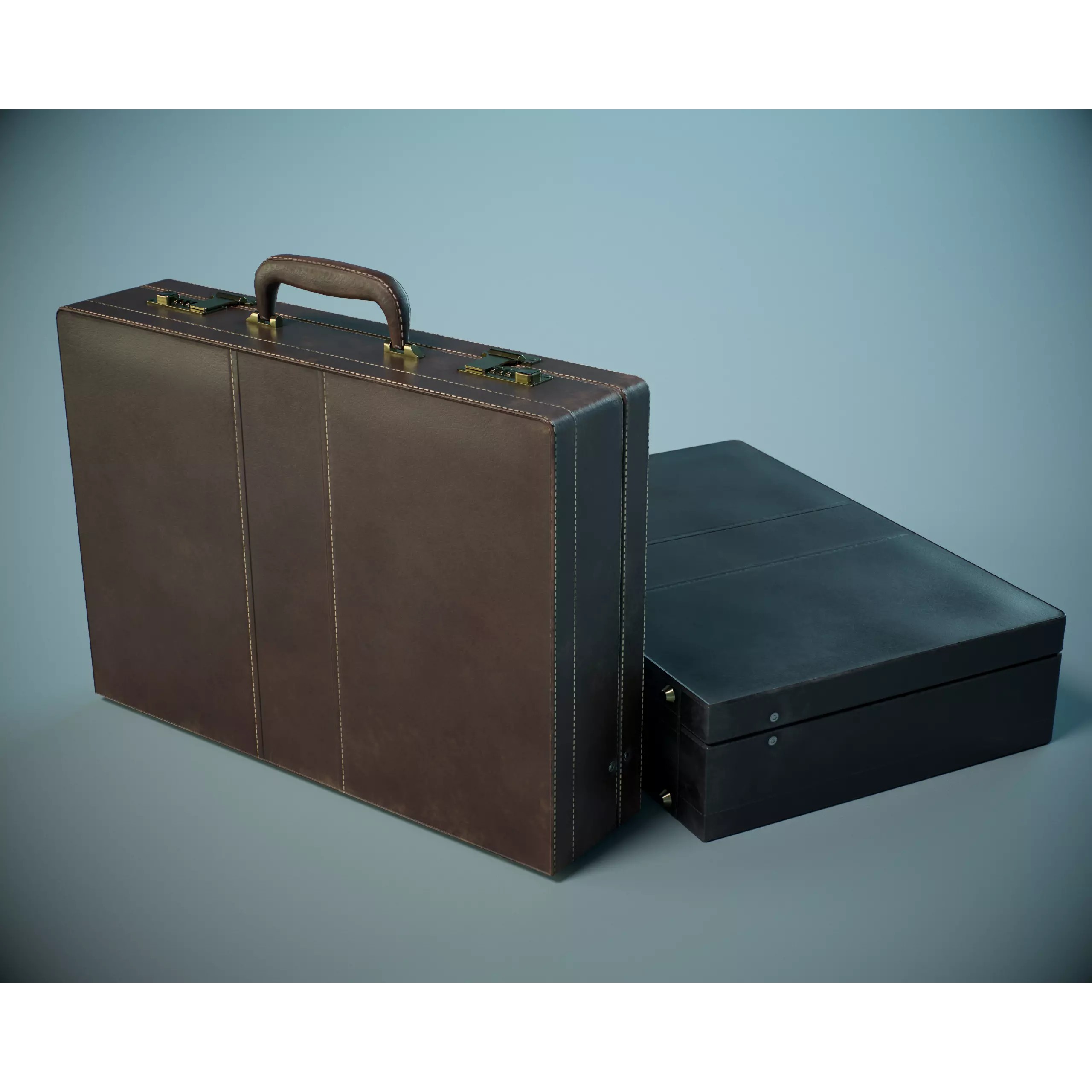 Leather Briefcase - Low-Poly Game-Ready 3D Model - View 2