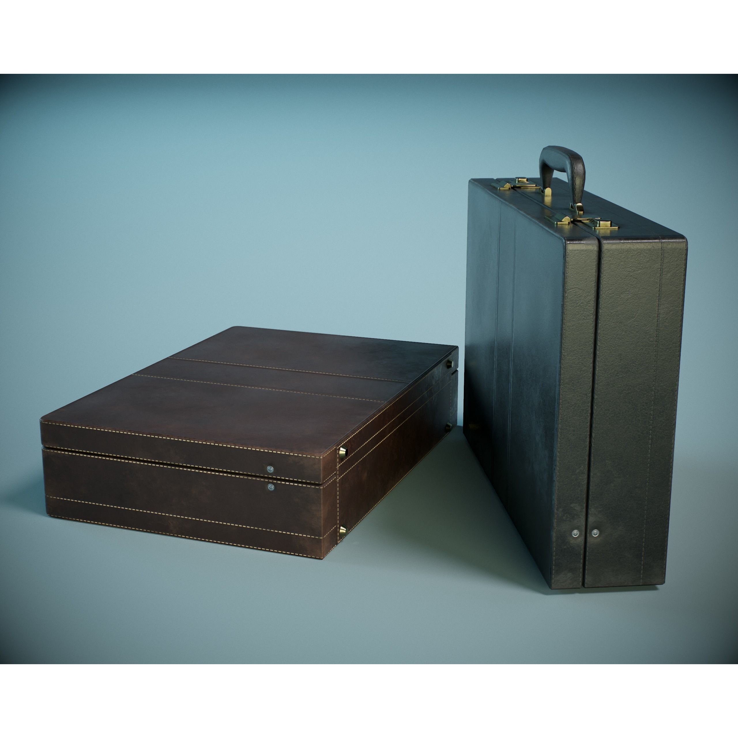 Leather Briefcase - Low-Poly Game-Ready 3D Model - View 4