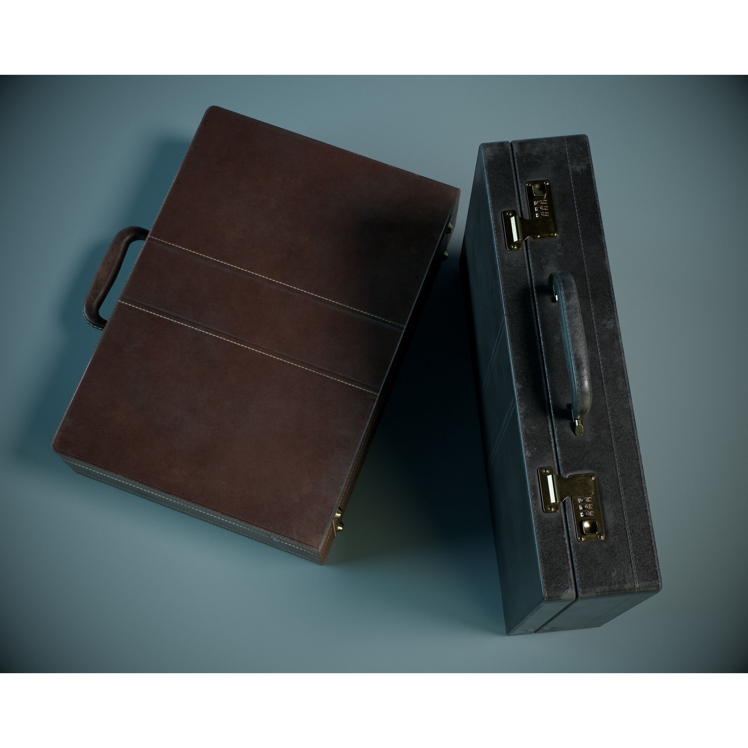Leather Briefcase - Low-Poly Game-Ready 3D Model - View 5