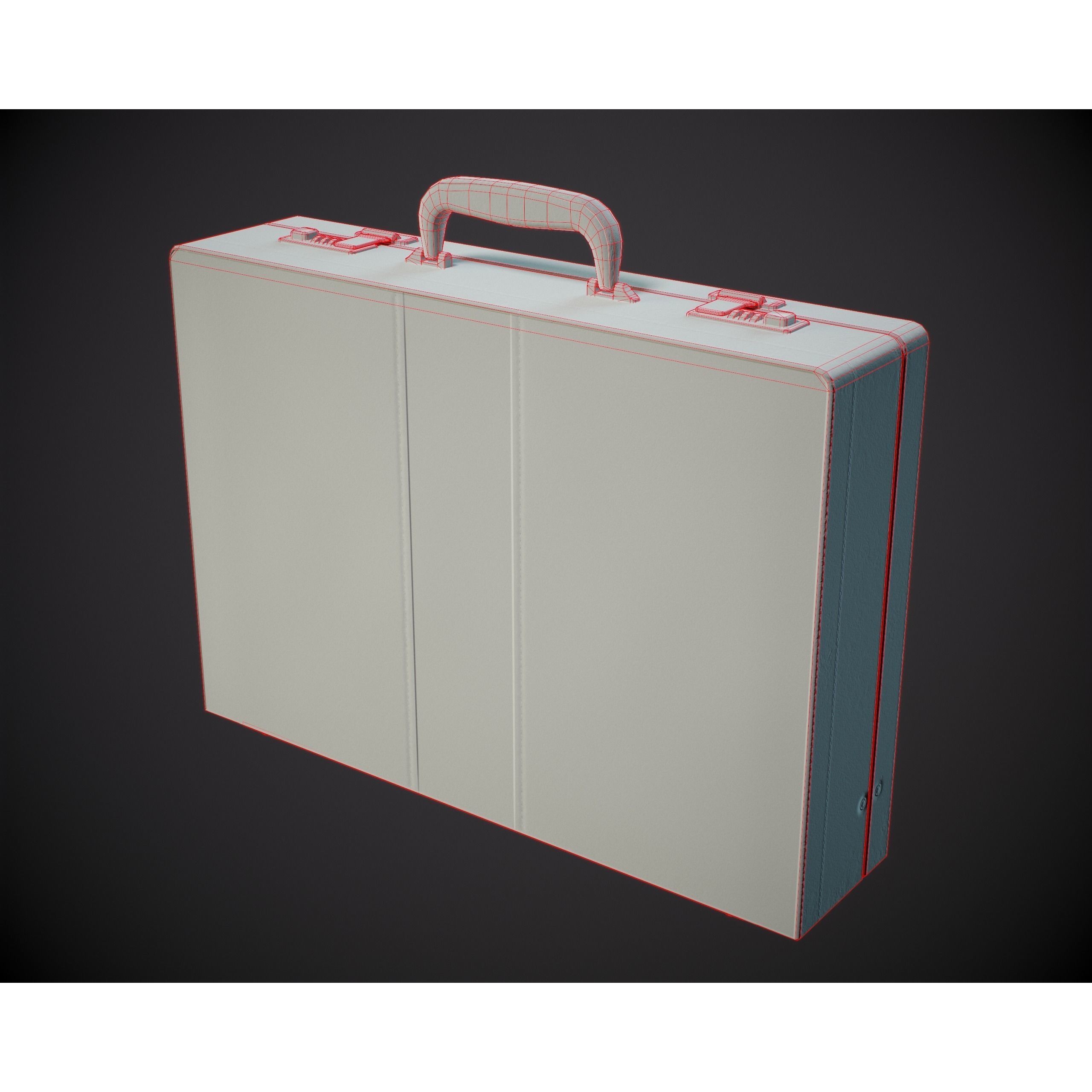 Leather Briefcase - Low-Poly Game-Ready 3D Model - View 6