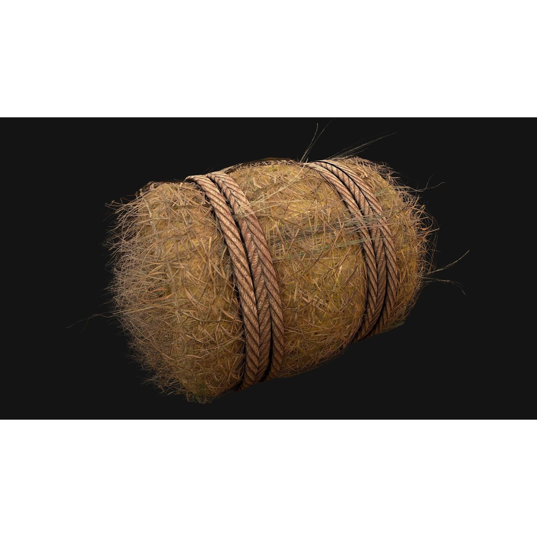 Hay Bale 3D Model – Low Poly Stylized Game Asset, FBX & Blender - View 12