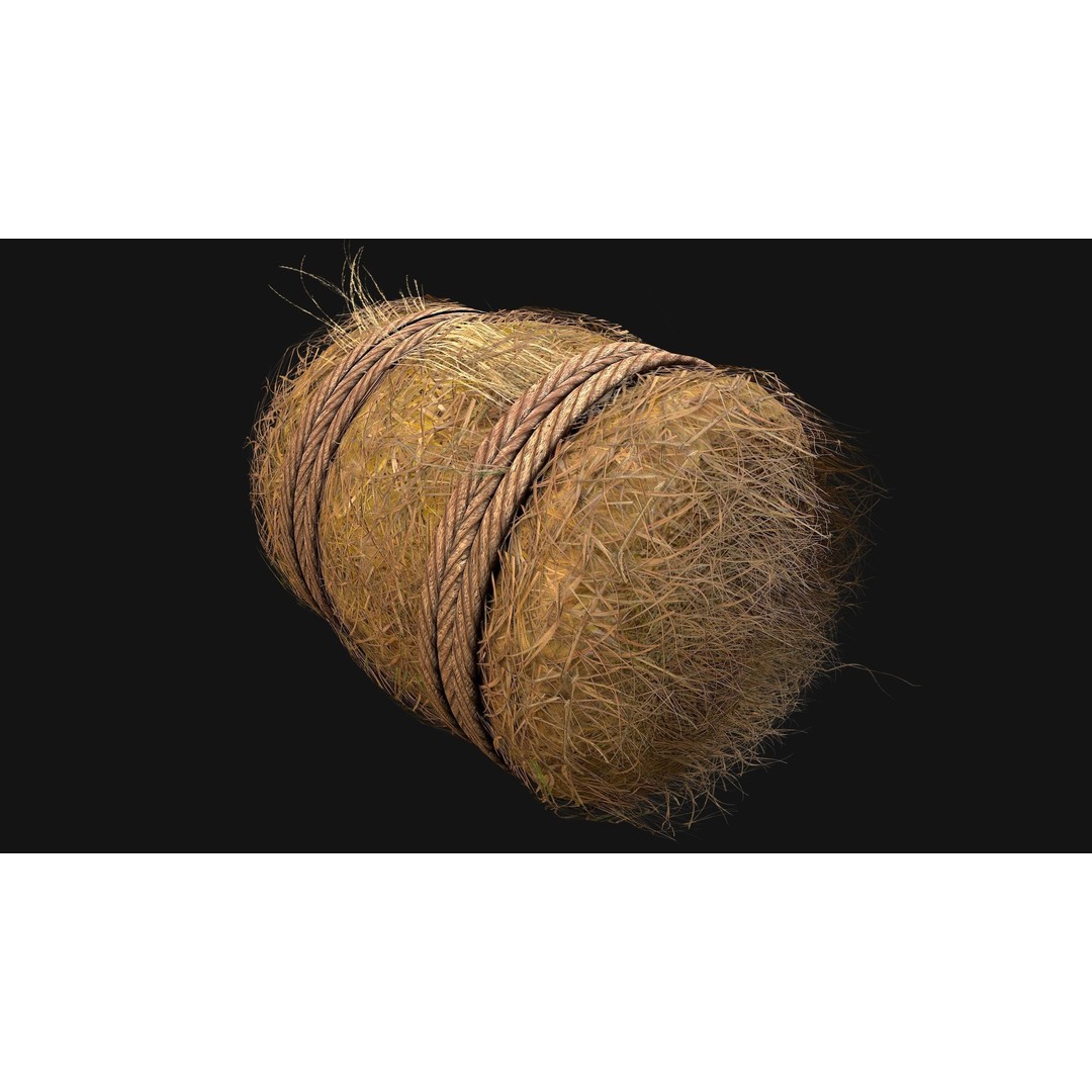 Hay Bale 3D Model – Low Poly Stylized Game Asset, FBX & Blender - View 13