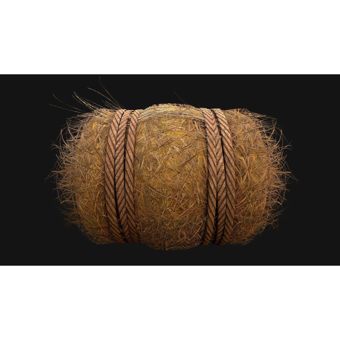 Hay Bale 3D Model – Low Poly Stylized Game Asset, FBX & Blender - View 14
