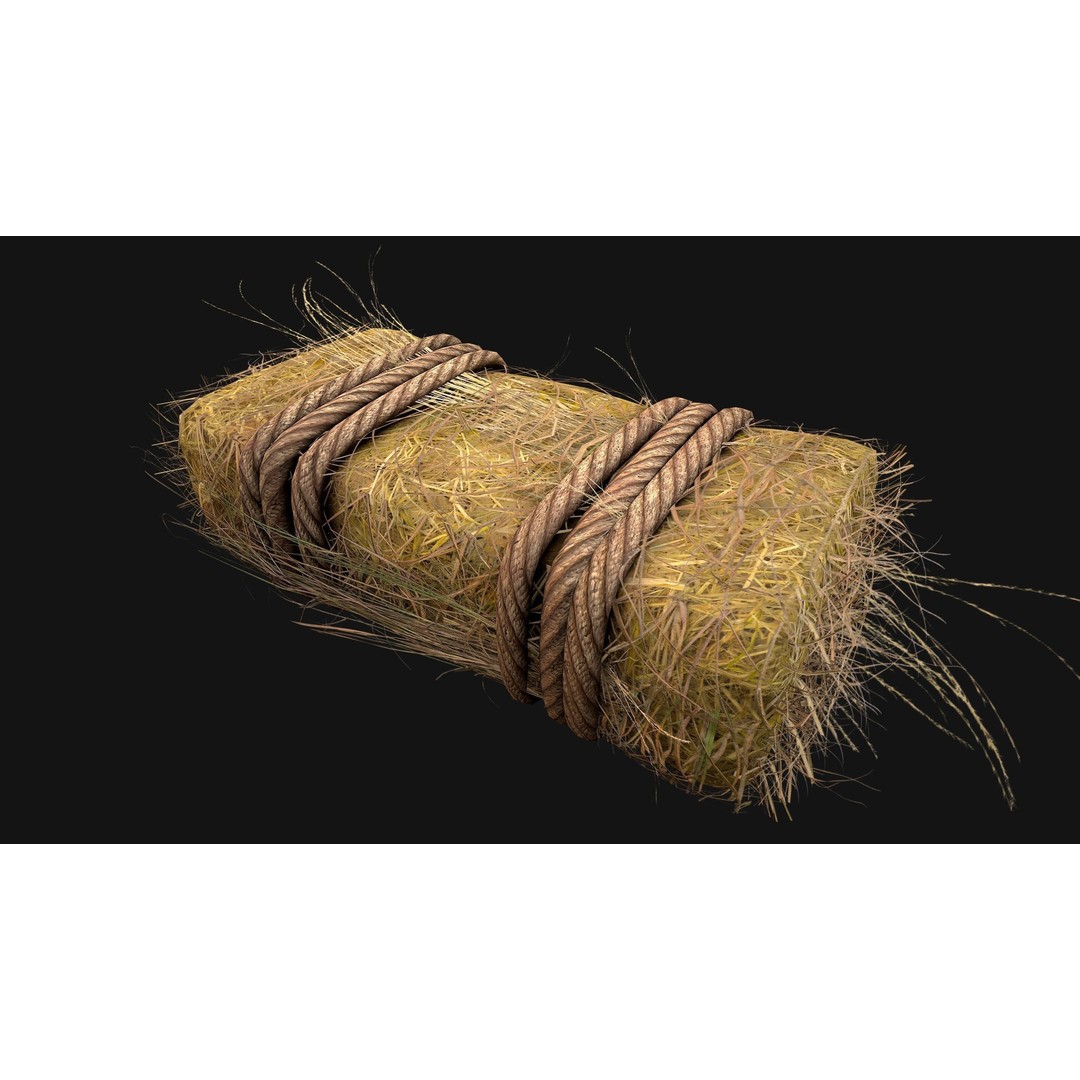 Hay Bale 3D Model – Low Poly Stylized Game Asset, FBX & Blender - View 17