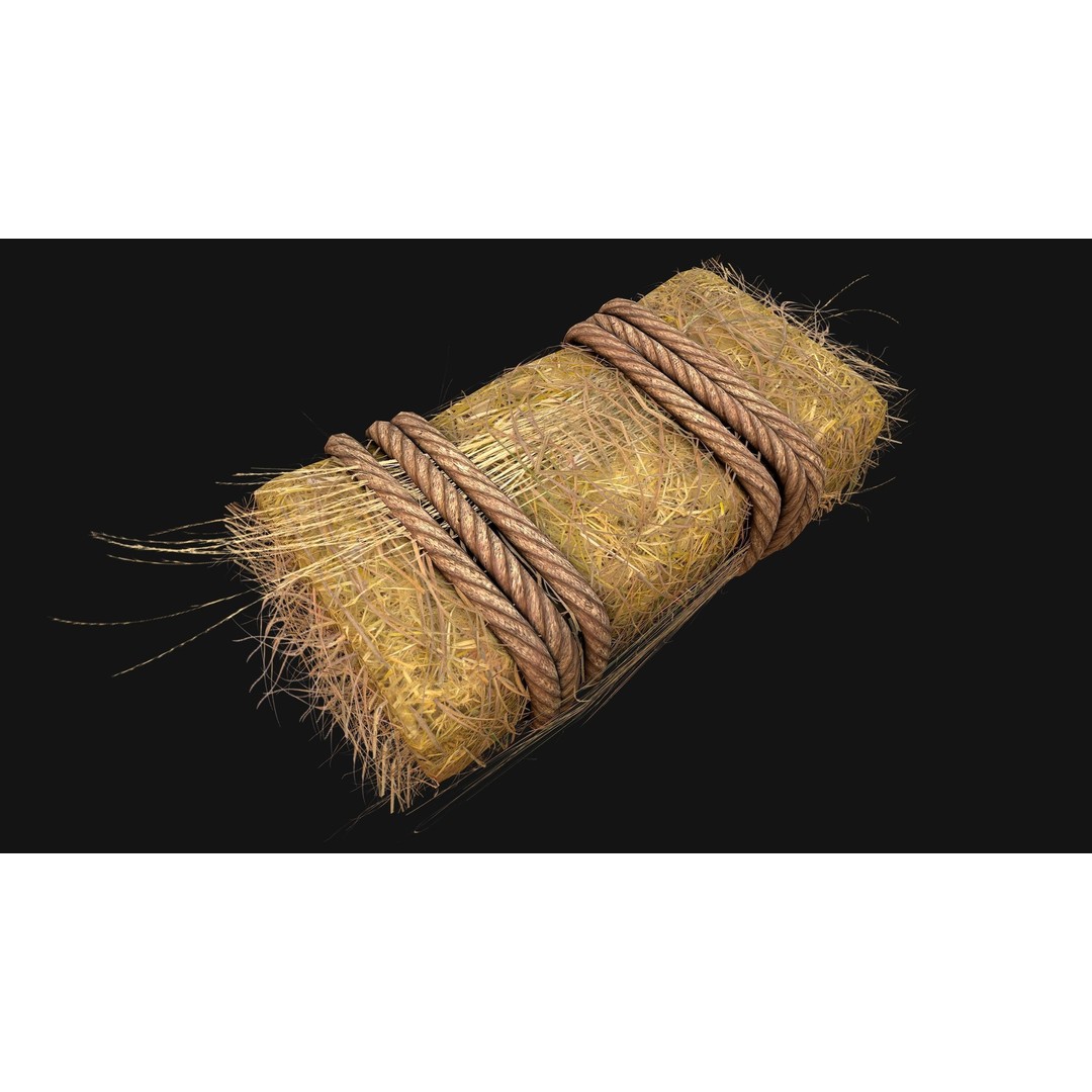 Hay Bale 3D Model – Low Poly Stylized Game Asset, FBX & Blender - View 19