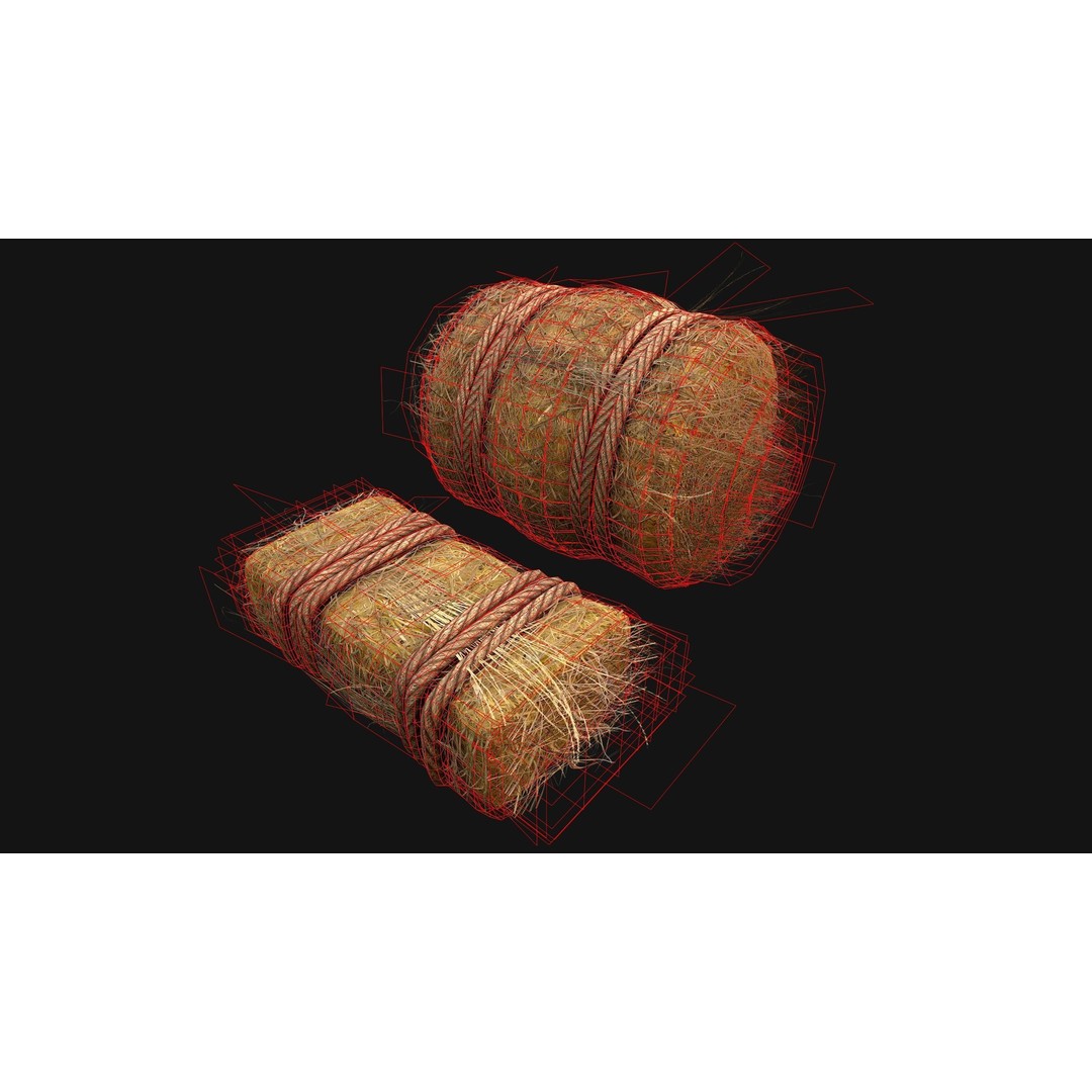 Hay Bale 3D Model – Low Poly Stylized Game Asset, FBX & Blender - View 22