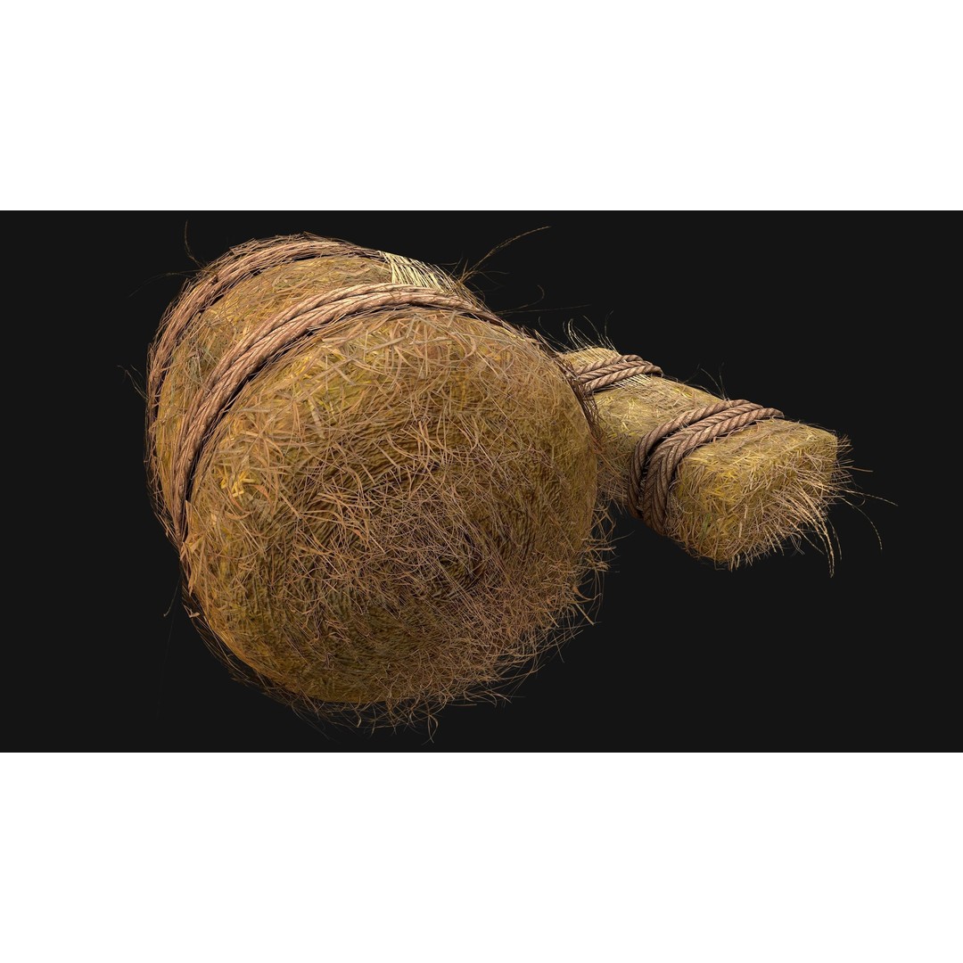 Hay Bale 3D Model – Low Poly Stylized Game Asset, FBX & Blender - View 9