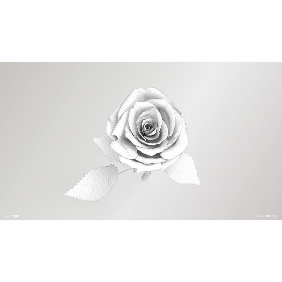 Single Pink Rose 3D Model – Low Poly PBR Asset for Games, FBX, OBJ - View 10