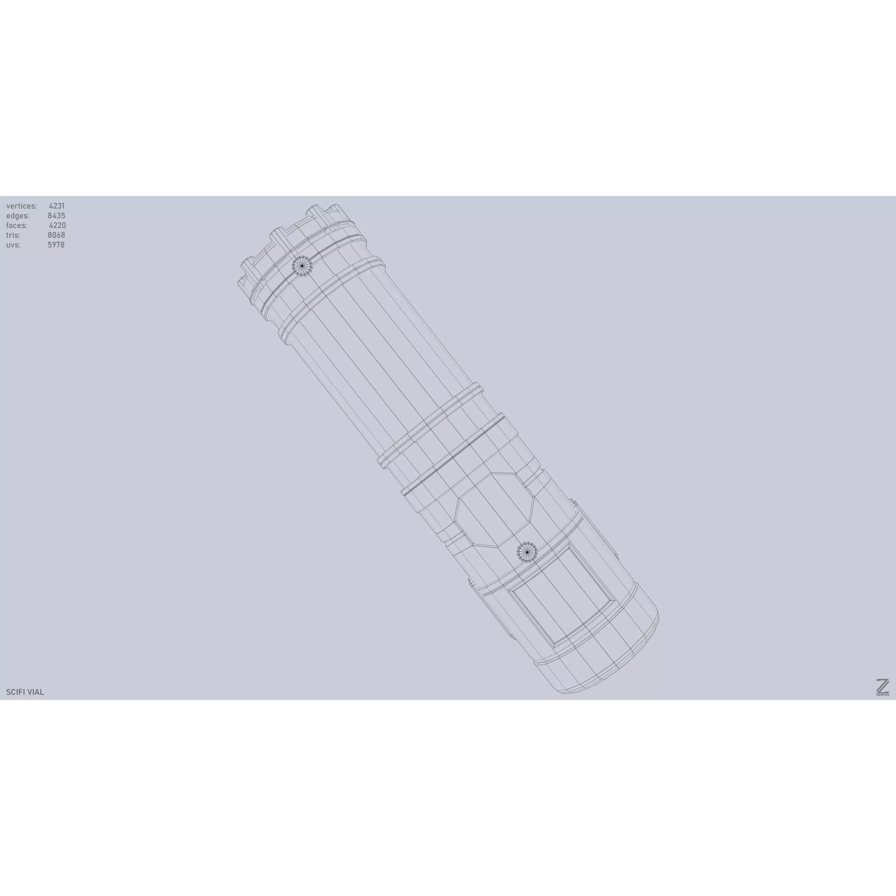 Scifi Vial - Low-Poly Game-Ready 3D Model - View 11