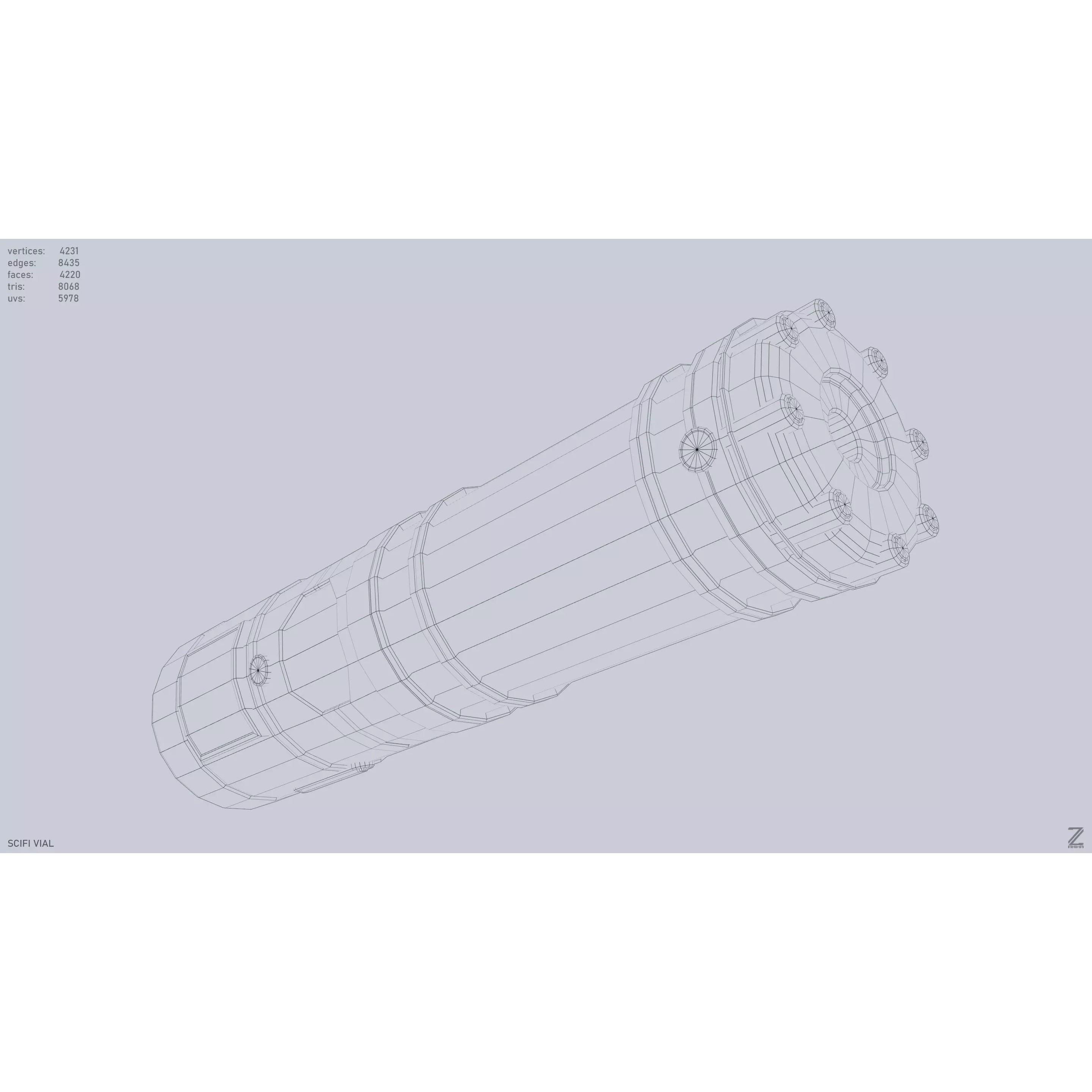 Scifi Vial - Low-Poly Game-Ready 3D Model - View 14