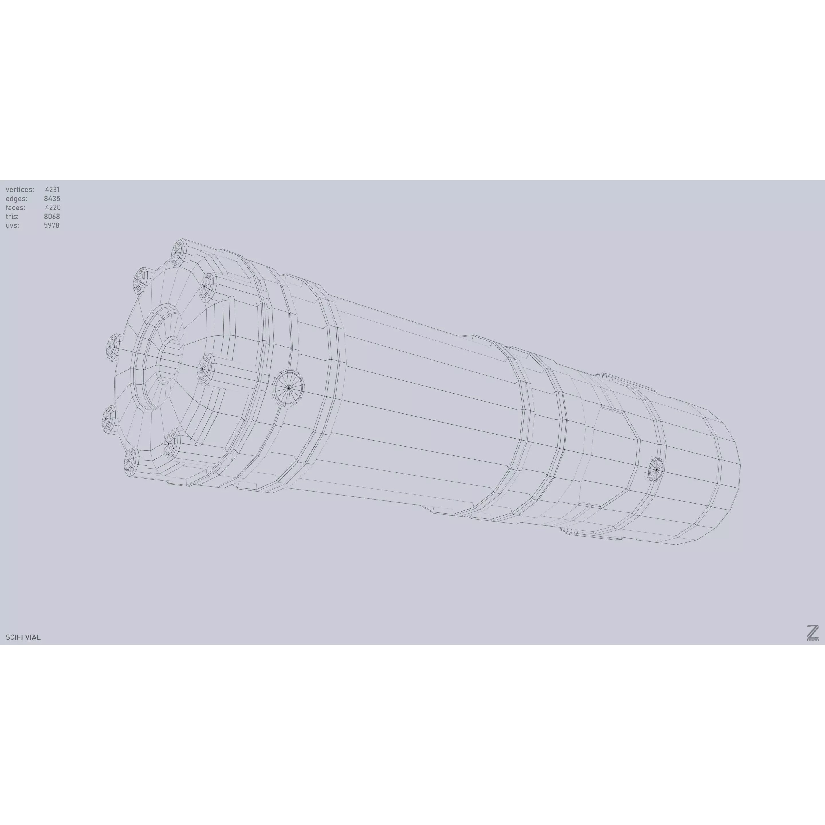 Scifi Vial - Low-Poly Game-Ready 3D Model - View 15