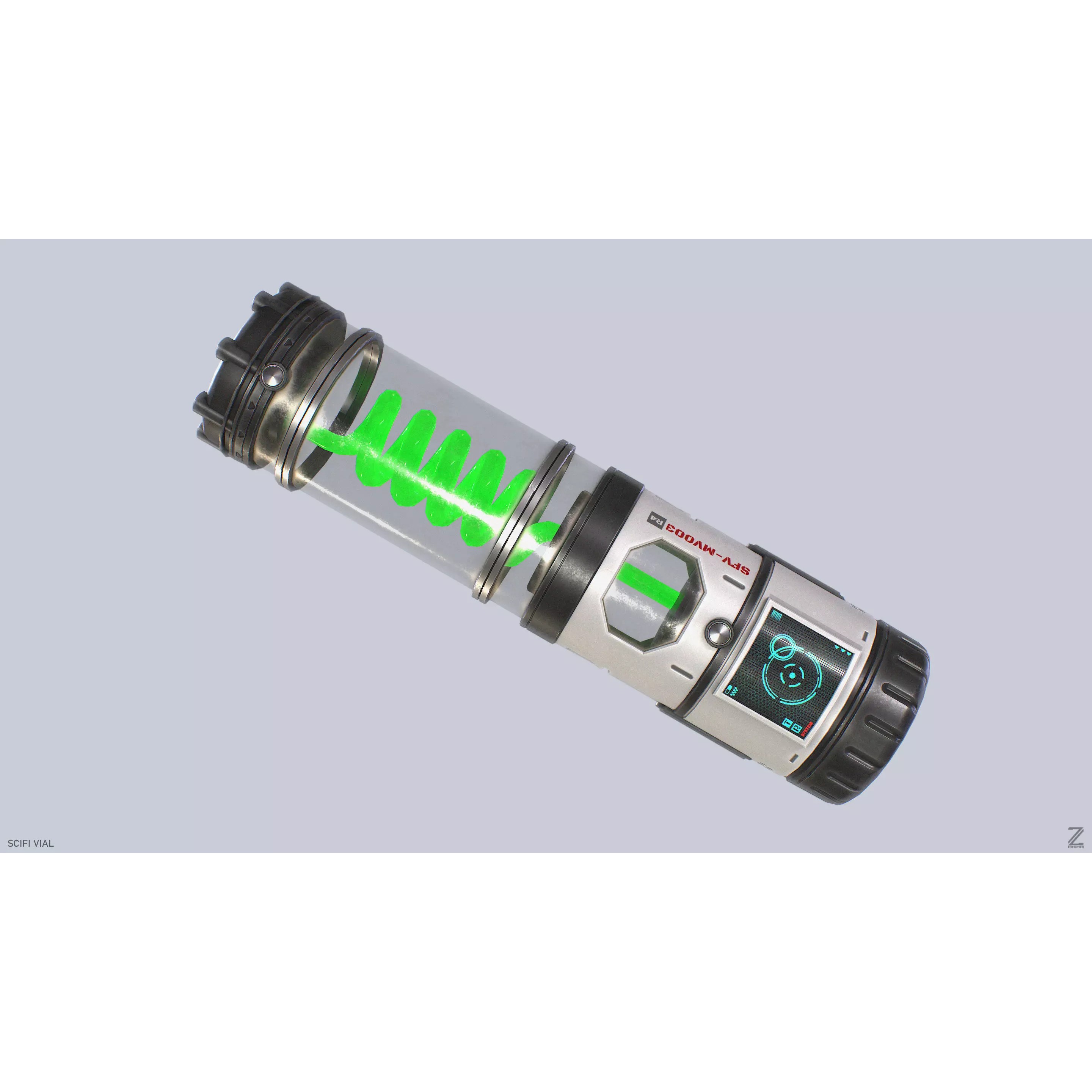 Scifi Vial - Low-Poly Game-Ready 3D Model - View 2