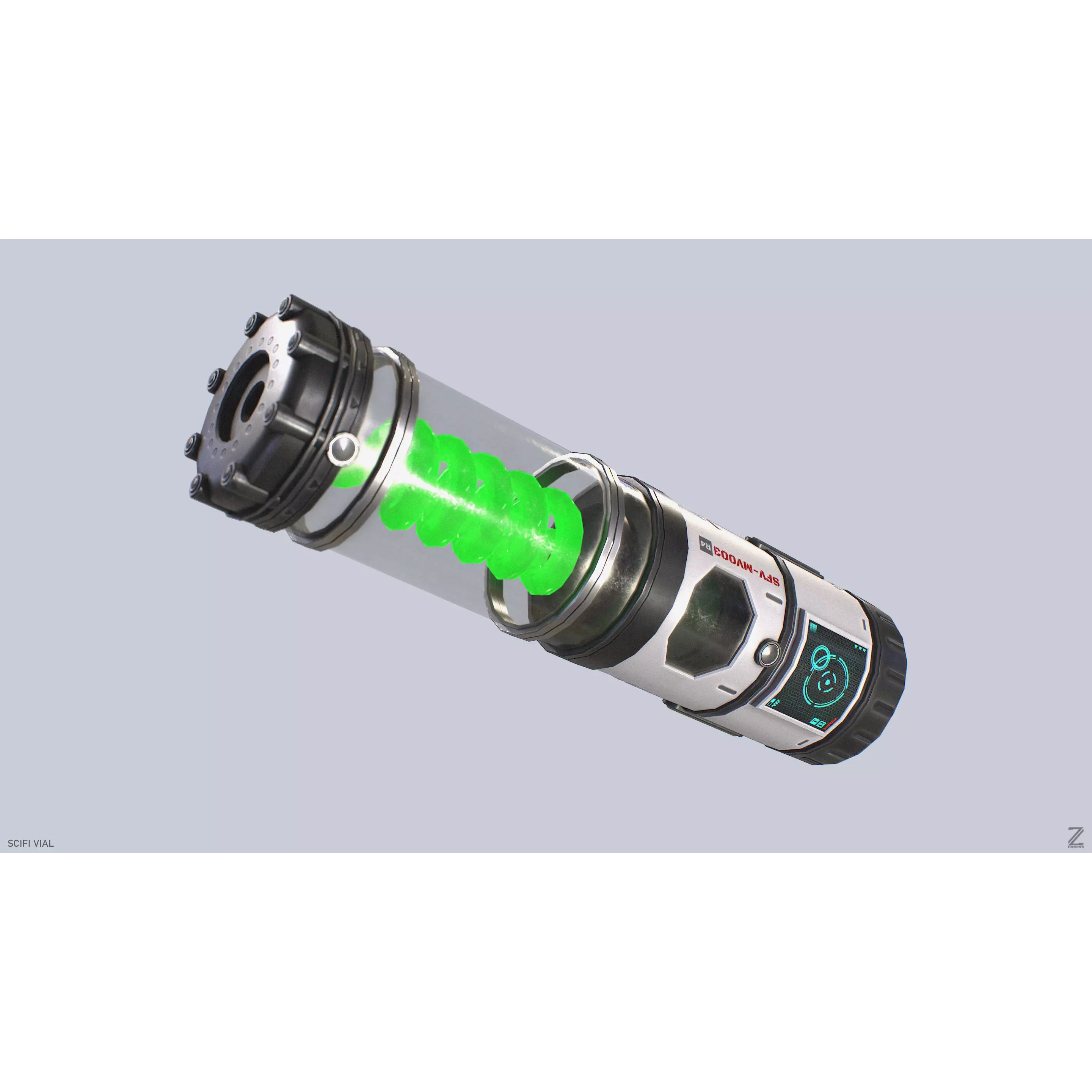 Scifi Vial - Low-Poly Game-Ready 3D Model - View 3