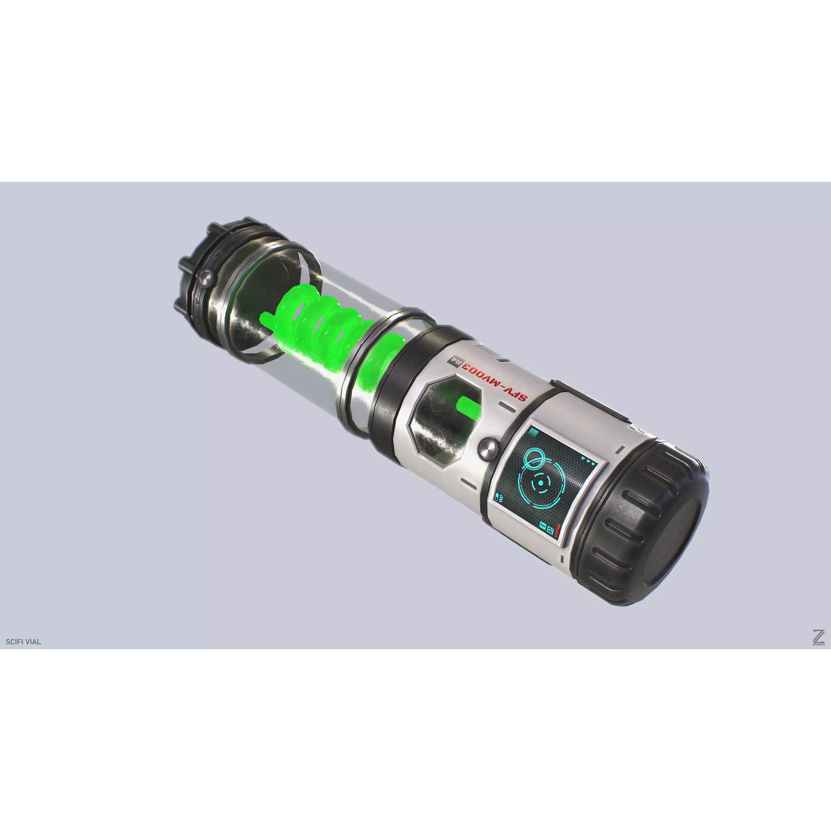 Scifi Vial - Low-Poly Game-Ready 3D Model - View 6