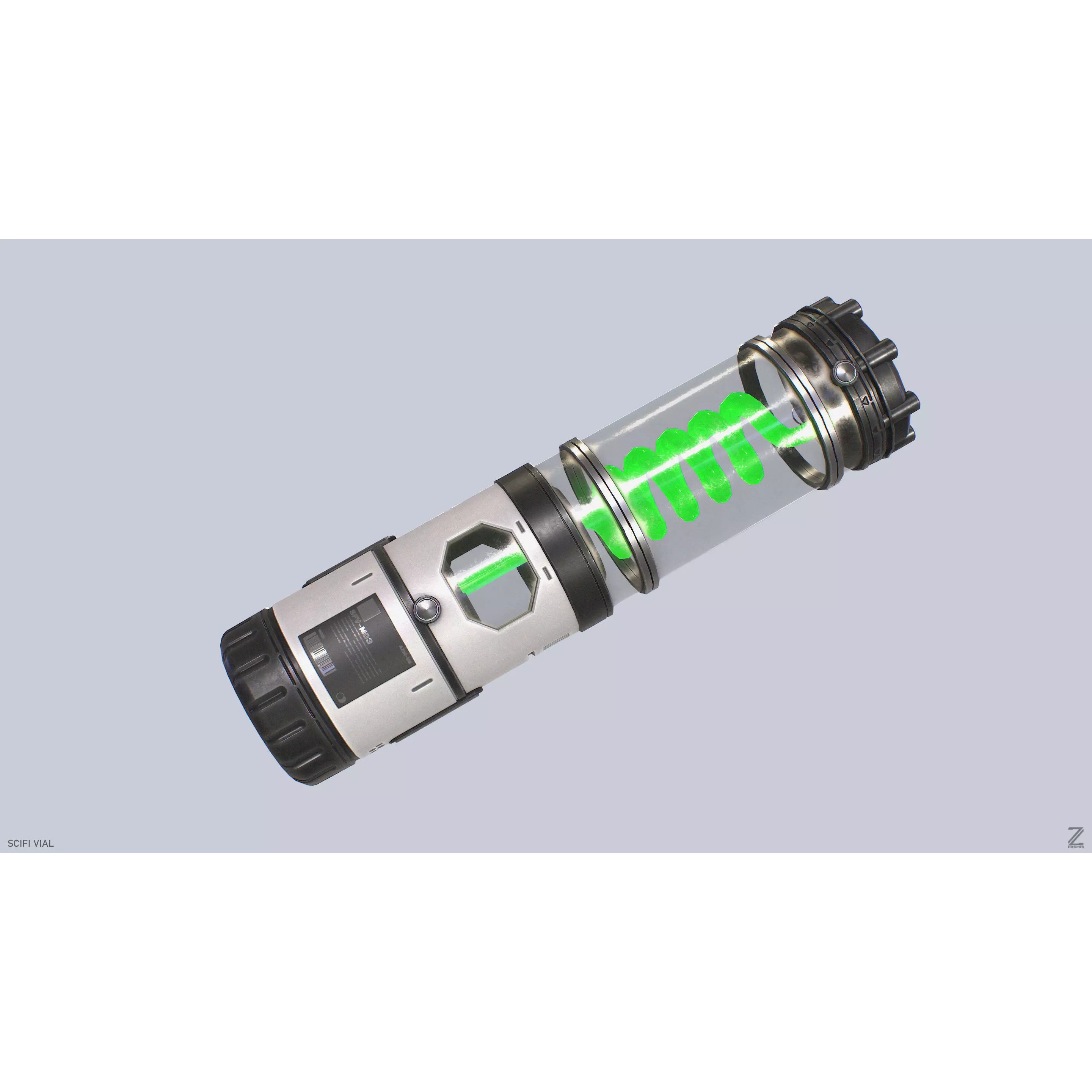 Scifi Vial - Low-Poly Game-Ready 3D Model - View 7