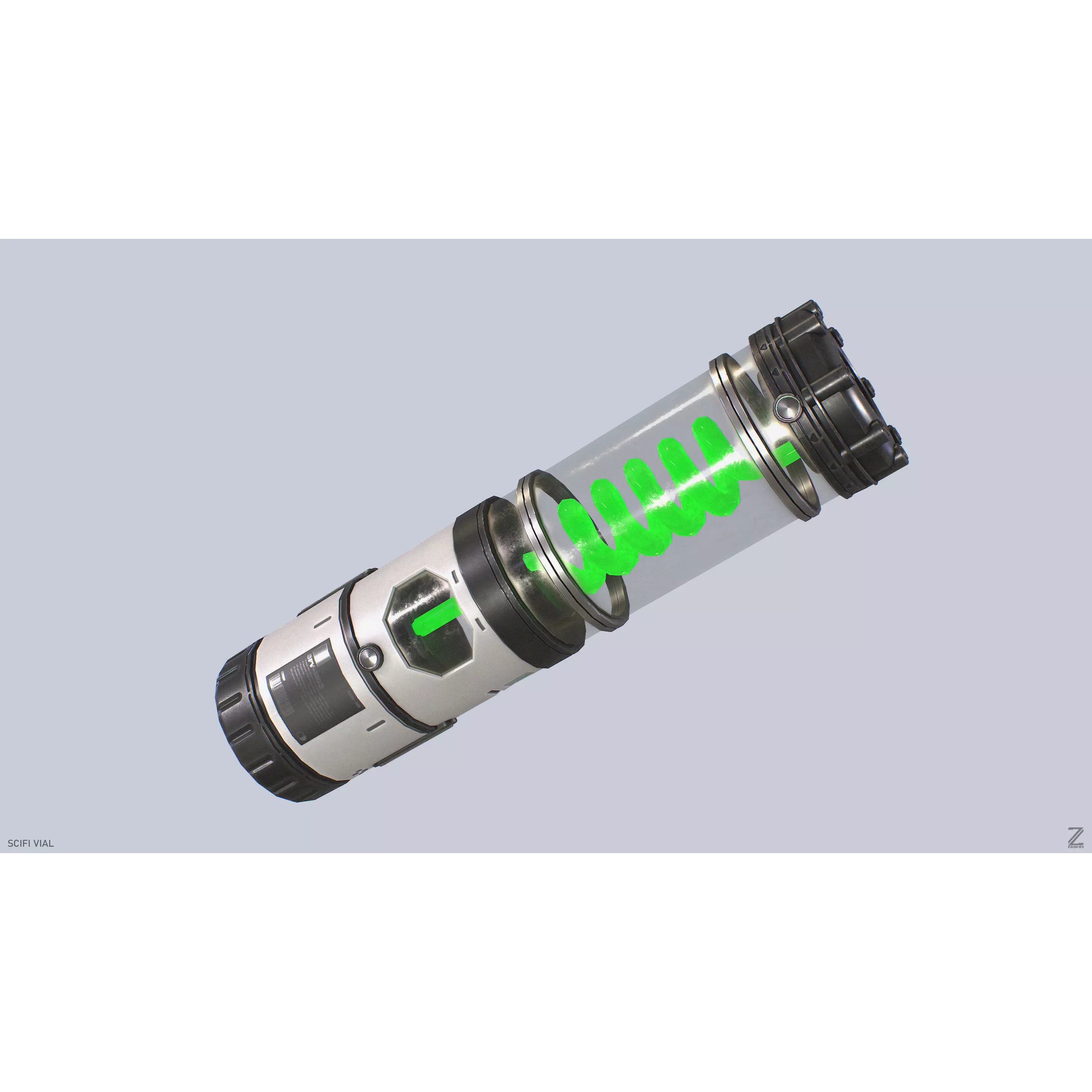 Scifi Vial - Low-Poly Game-Ready 3D Model - View 8