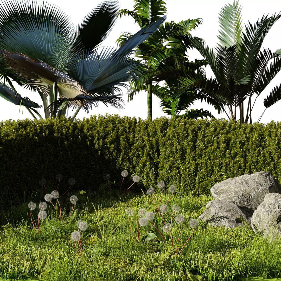 Garden Plants Collection 3D Model – High Poly PBR Assets, FBX, OBJ - View 2
