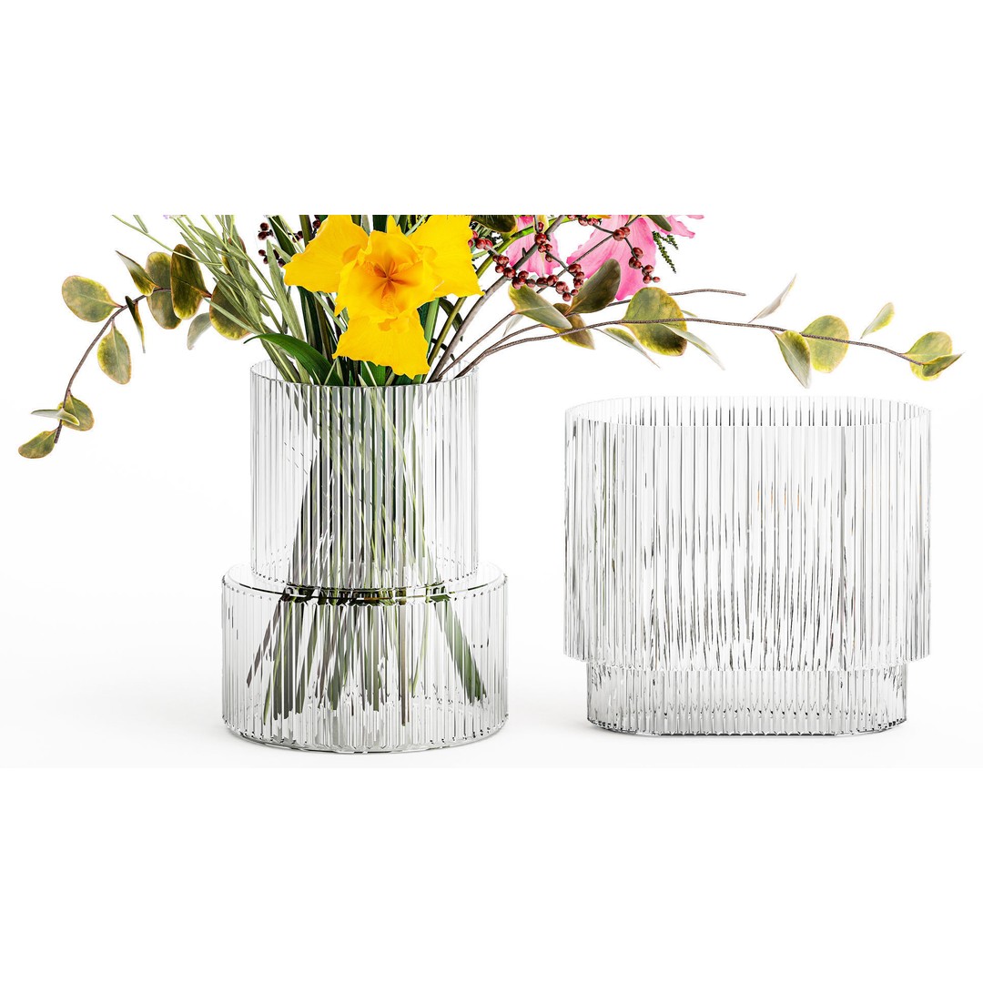 Bouquet of Flowers 3D Model – Decorative Glass Vase, PBR Textures - View 5