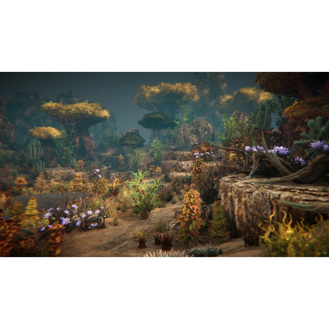 Desert Plants 3D Model – Low Poly Fantasy Vegetation, PBR Textures - View 6