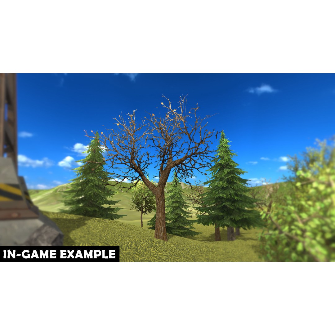 Vegetation 3D Model – Low Poly Game Ready Bundle with PBR Textures - View 47