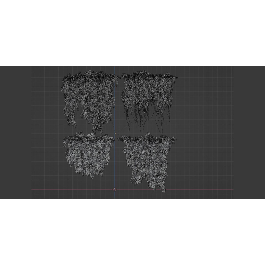 Hanging Wall Plants 3D Model – Blender Collection, PBR Textures